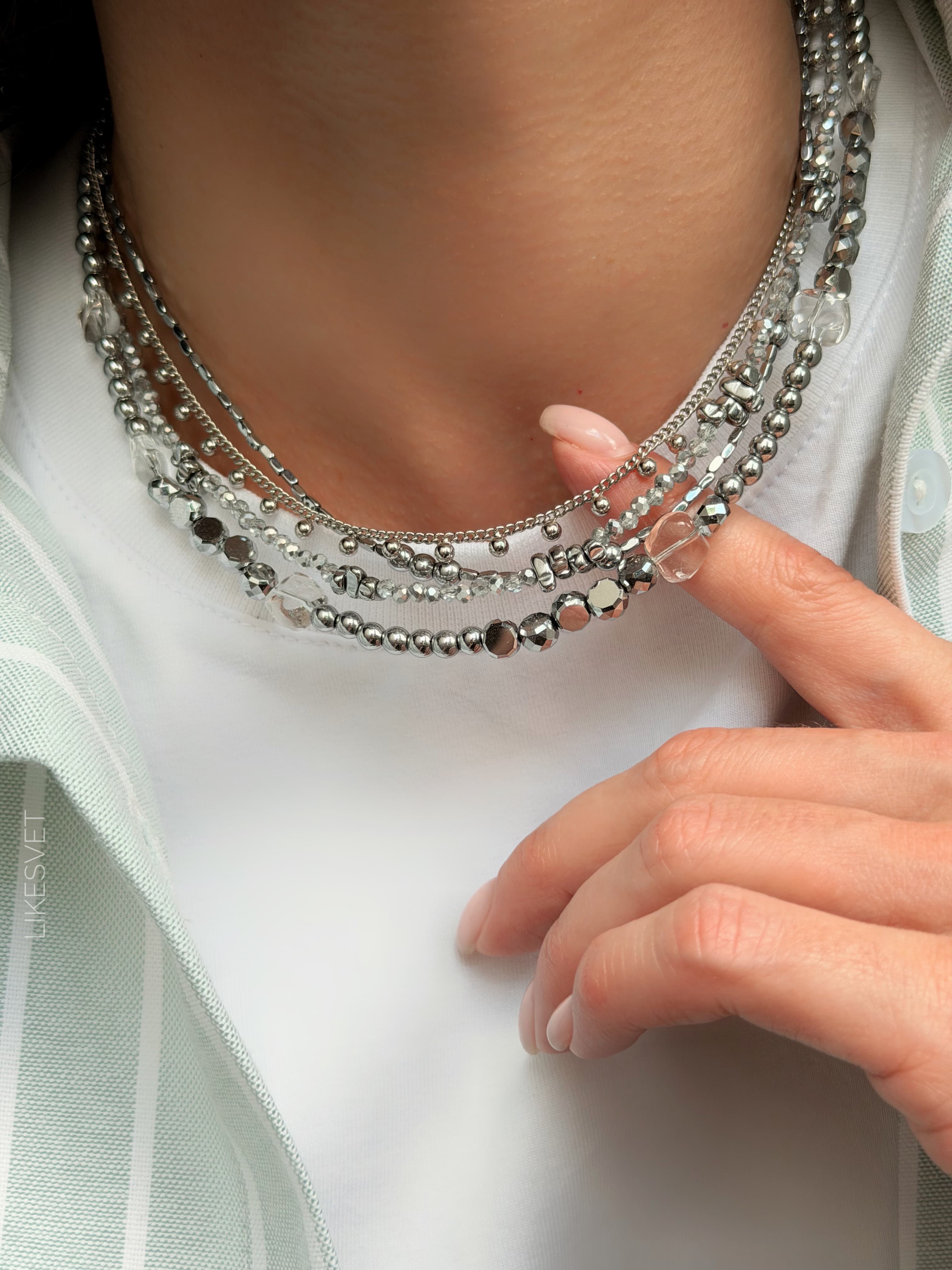 Колье Серебряное сияние (Silver Lumière)